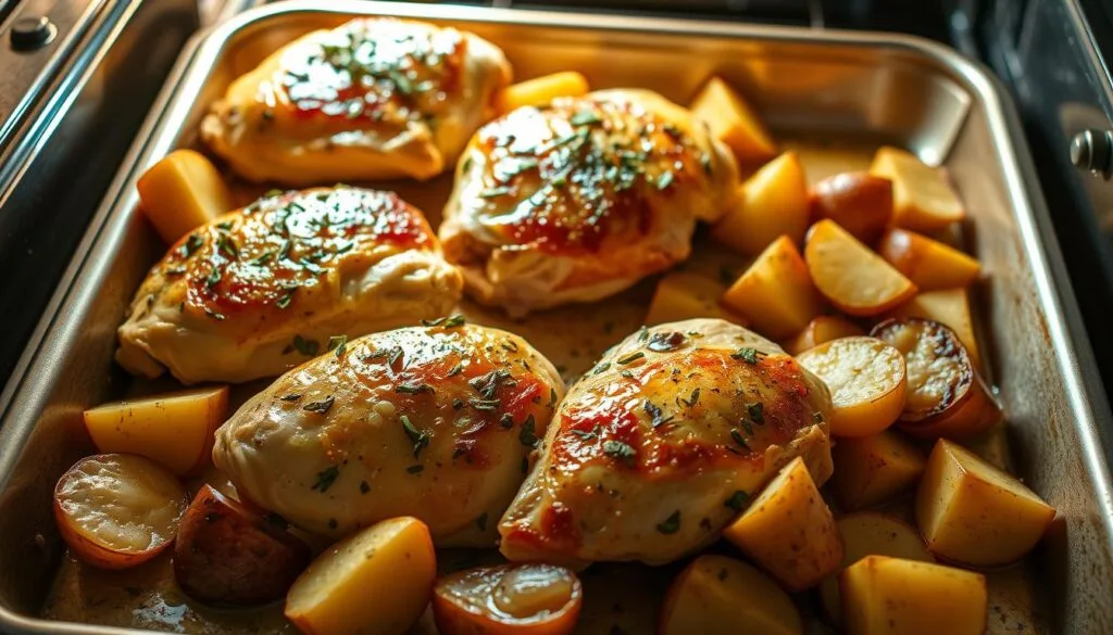 garlic parmesan chicken and potatoes in oven garlic parmesan chicken and potatoes in oven