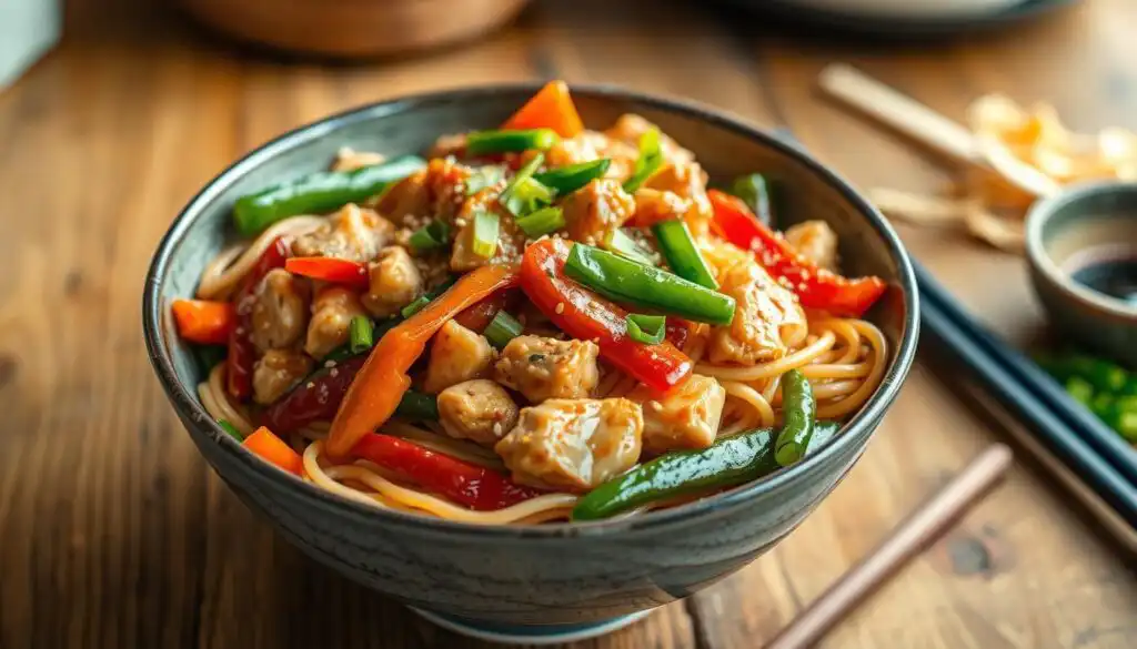 quick chicken ramen stir fry