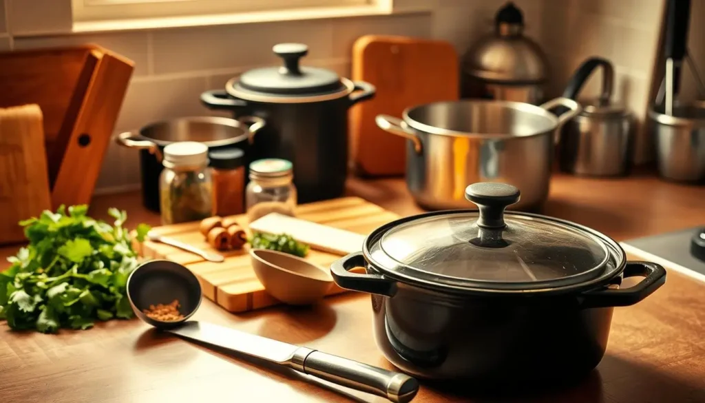 Kitchen equipment for one-pot chicken soup