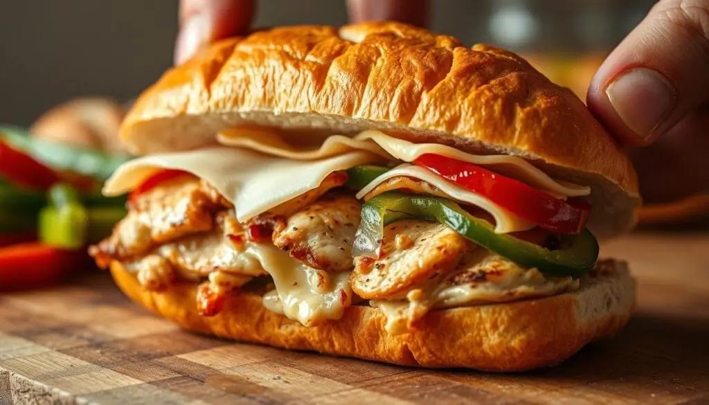 Homemade Chicken Philly Sandwich Assembly