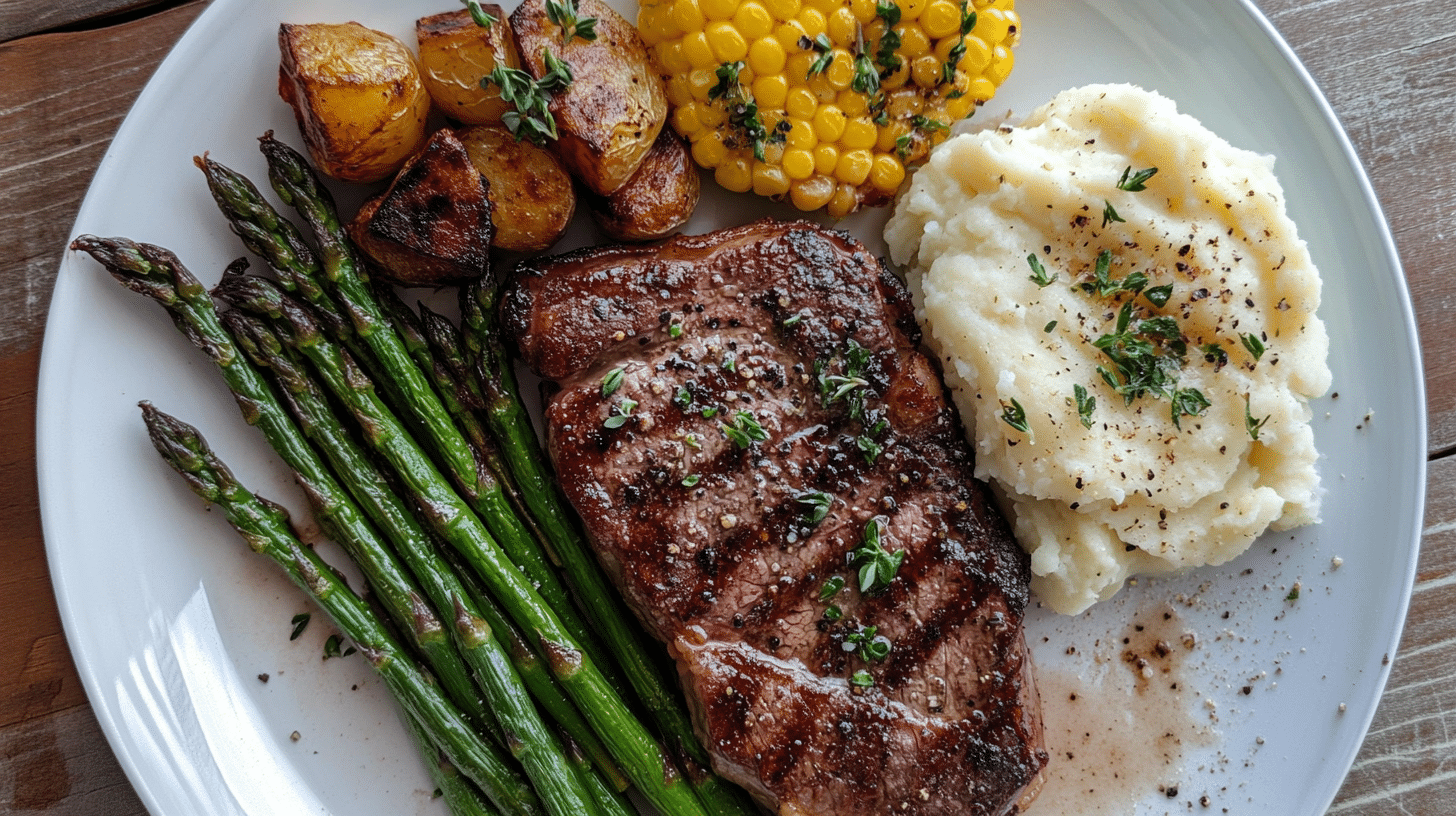 garlic butter steak dinner plate garlic butter steak dinner plate with sides