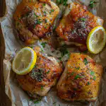 baked boneless skinless chicken thighs on tray